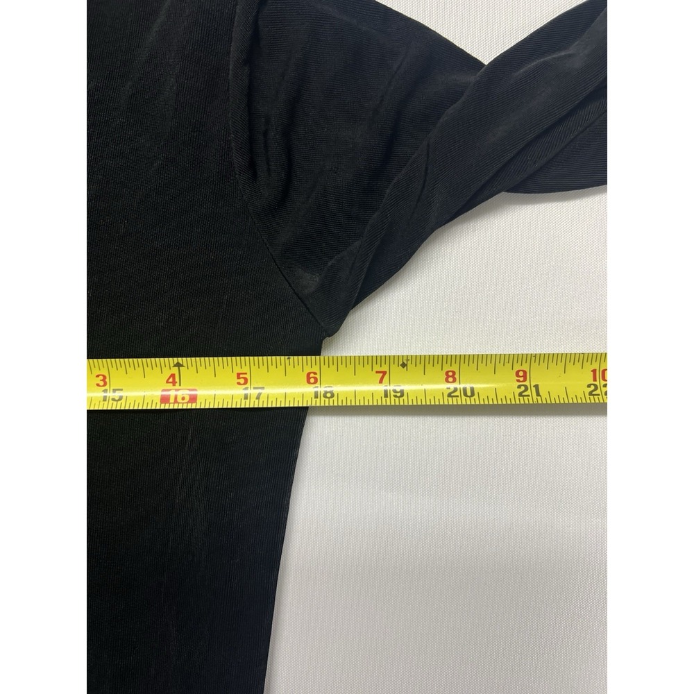 Chico's Travelers Dress Size 1 V Nech 3/4 Sleeve Black Slinky Timeless - Picture 3 of 6